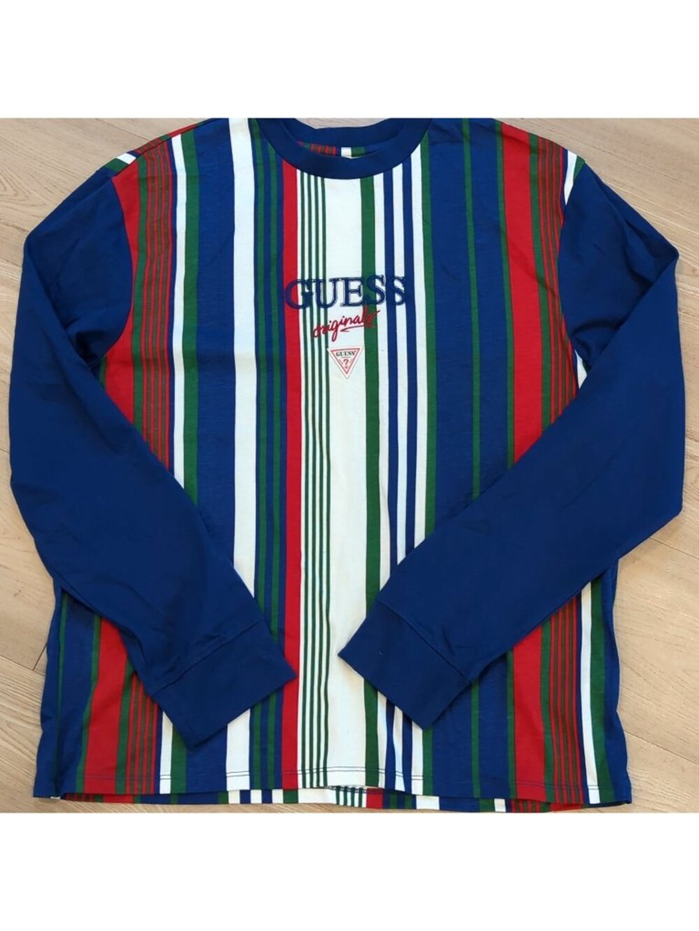 Guess Originals Striped Long Sleeve Tee Shirt Mens M Retro Y2K Look NWOT-lpb44